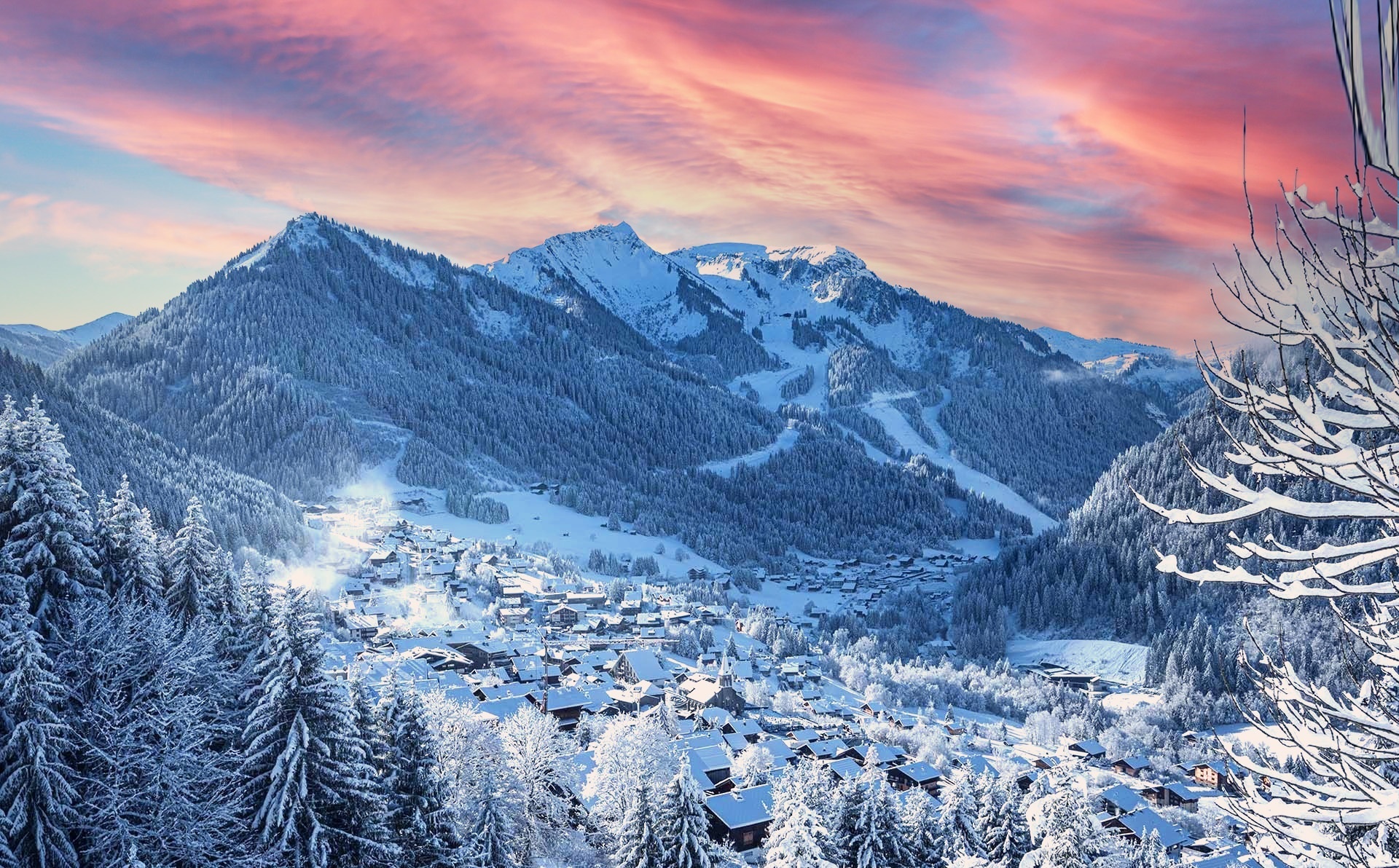 Châtel ciel rose Châtel ciel rose